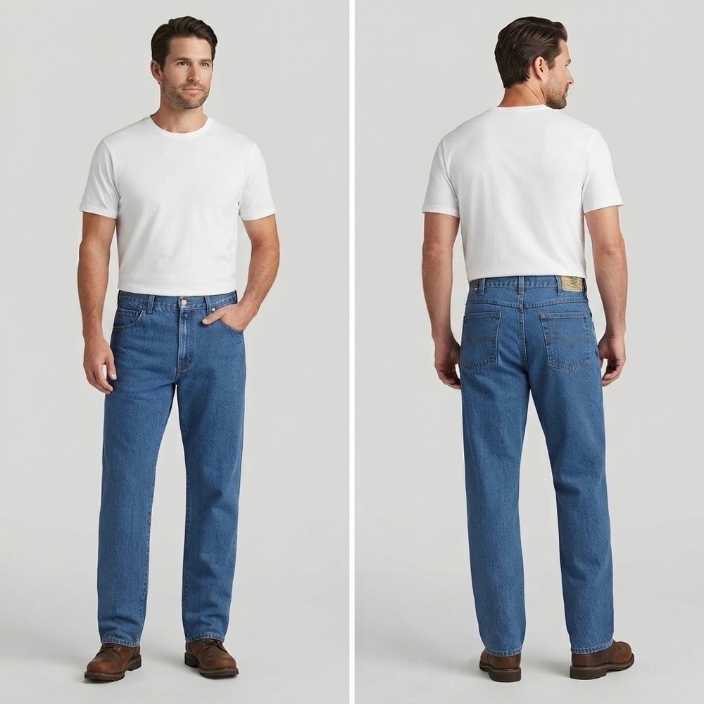 RedHead Mens Classic Fit‎ Blue Denim Jeans 100% Cotton 35x30 Medium Wash NWT